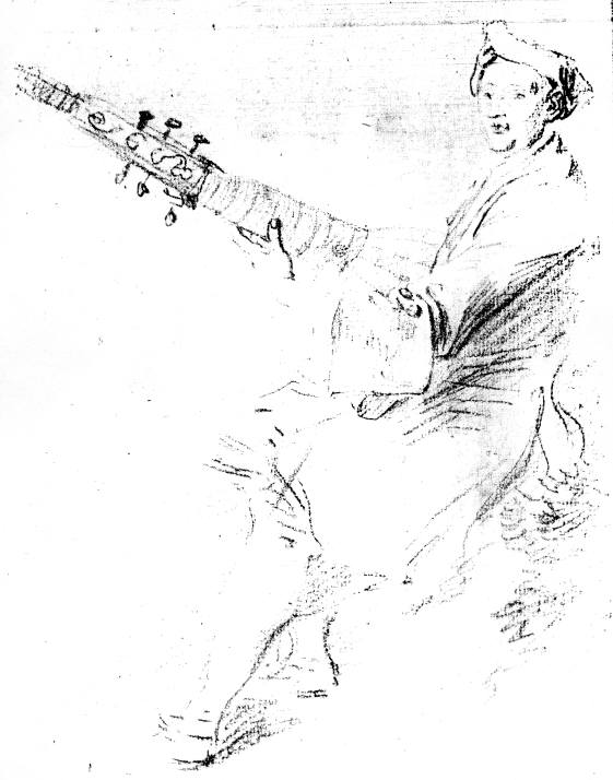French theorbo by Watteau